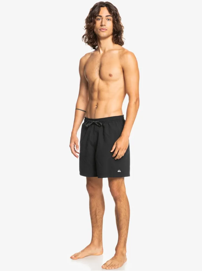 Quiksilver Everyday 17034 Volleys Black Mens Elastic Waist Quiksilver Everyday 17034 Volleys Black Mens Elastic Waist