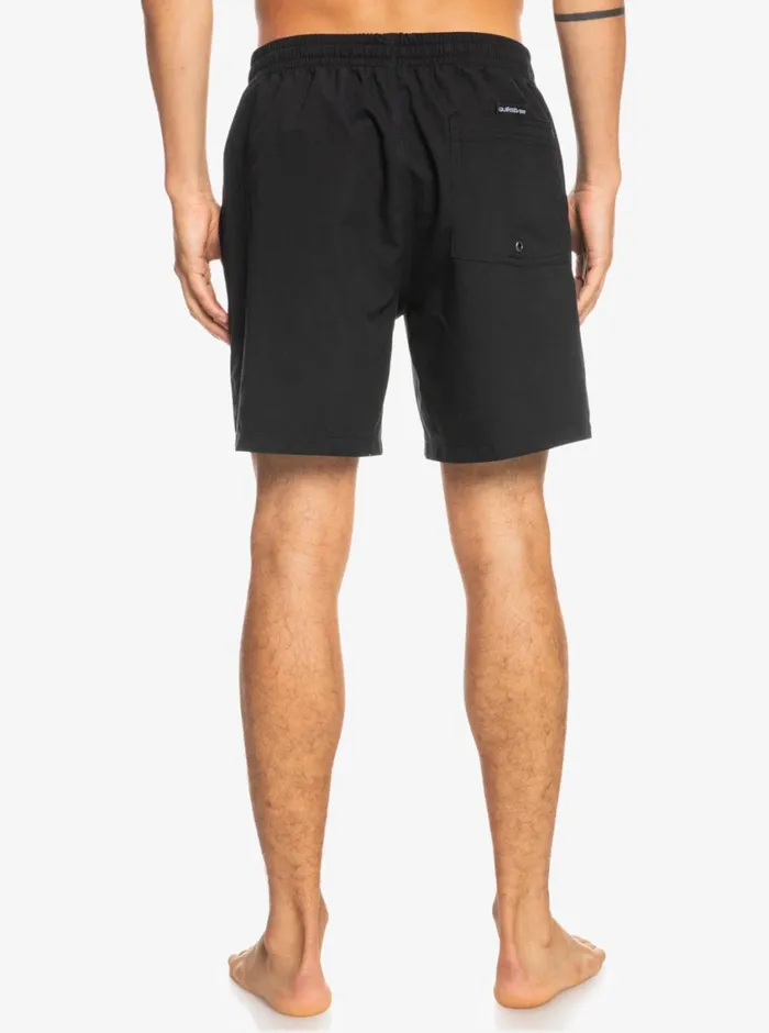 Quiksilver Everyday 17034 Volleys Black Mens Elastic Waist Quiksilver Everyday 17034 Volleys Black Mens Elastic Waist