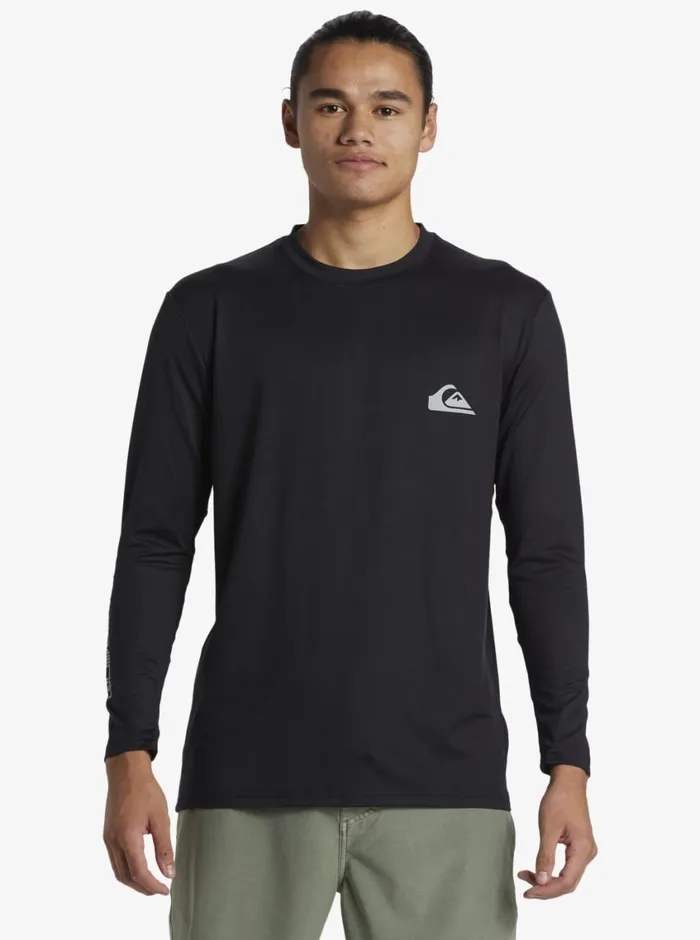 Quiksilver Everyday Long Sleeve Surf Tee Black Mens Rashguards Quiksilver Everyday Long Sleeve Surf Tee Black Mens Rashguards