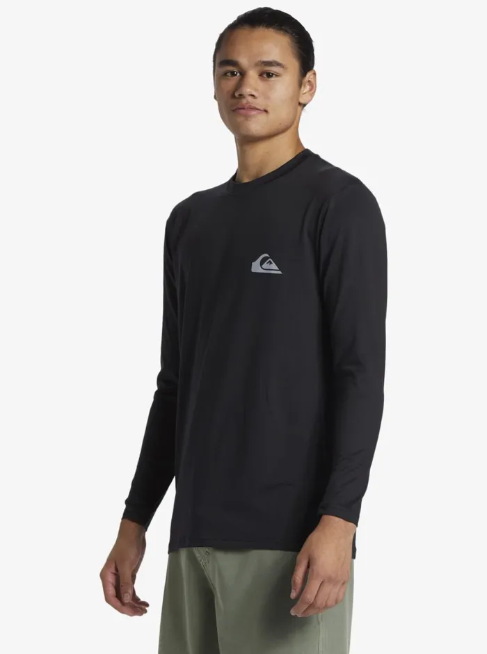 Quiksilver Everyday Long Sleeve Surf Tee Black Mens Rashguards Quiksilver Everyday Long Sleeve Surf Tee Black Mens Rashguards