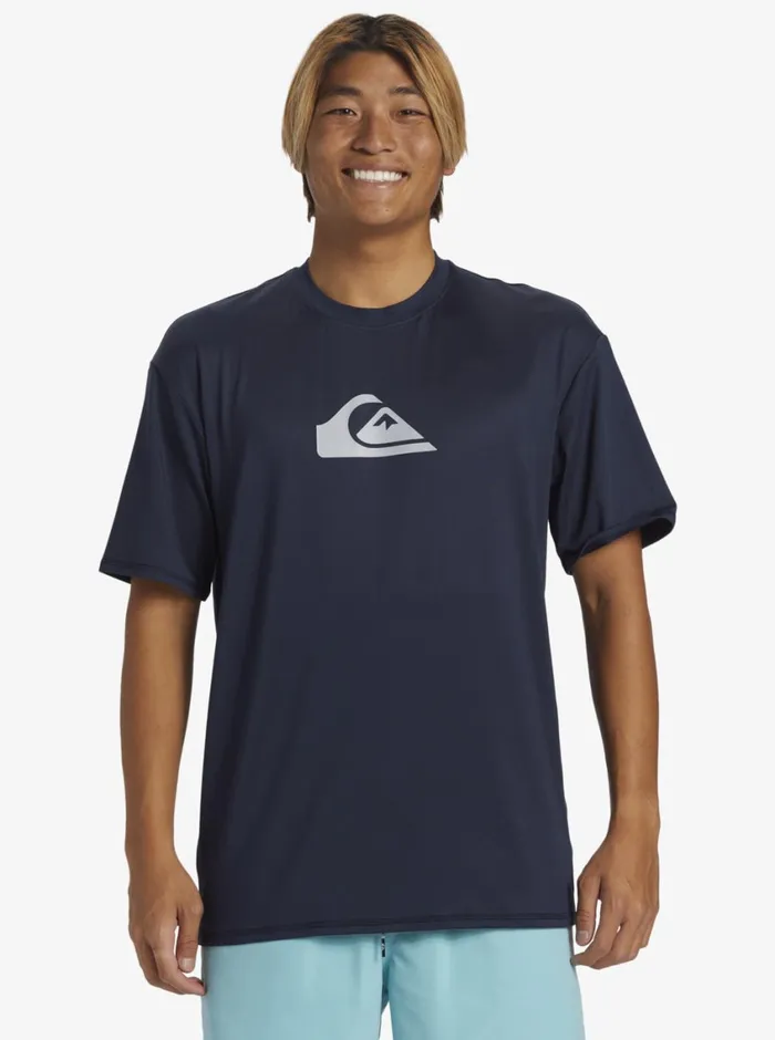 Quiksilver Everyday Surf Tee Dark Navy Mens Rashguards Quiksilver Everyday Surf Tee Dark Navy Mens Rashguards
