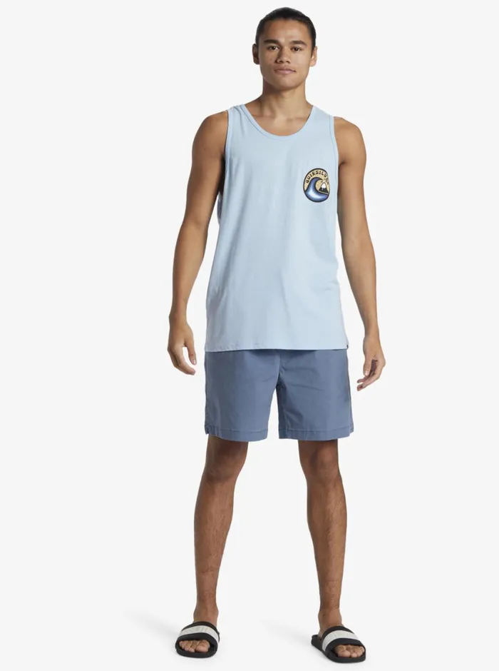 Quiksilver Feelin The Vibe Tank Clear Sky Mens Tees Quiksilver Feelin The Vibe Tank Clear Sky Mens Tees