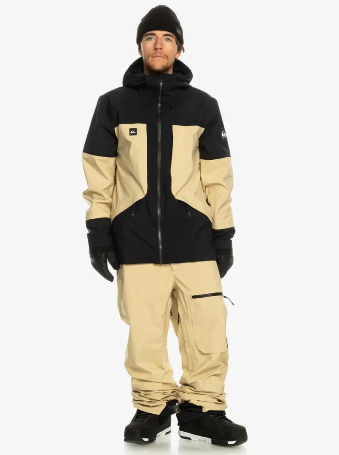 Quiksilver Forever Stretch GORETEX Technical Snow Jacket Pale Khaki Mens Snow Jackets