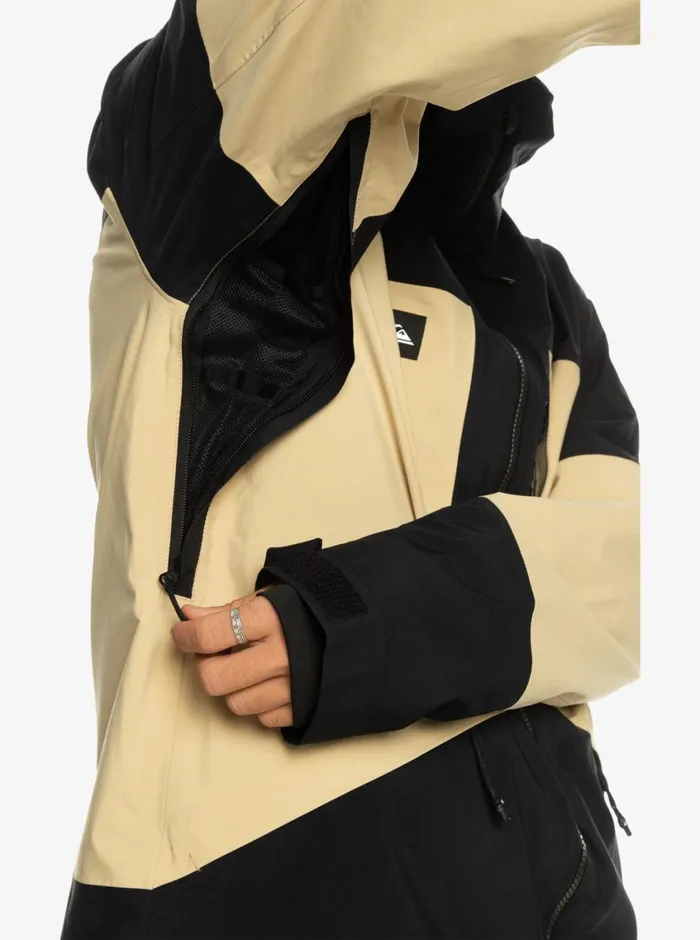 Quiksilver Forever Stretch GORETEX Technical Snow Jacket Pale Khaki Mens Snow Jackets