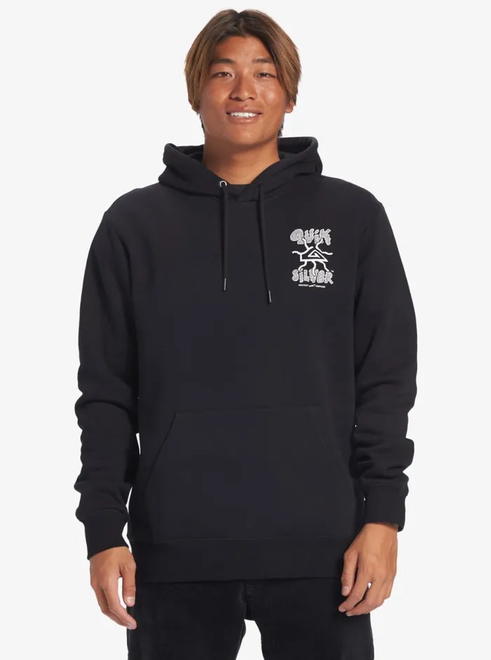 Quiksilver Global Force Fleece Crew Neck Sweatshirt Black Mens Sweatshirts and Hoodies