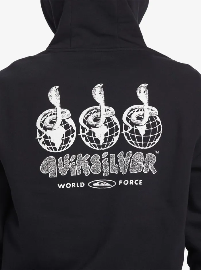 Quiksilver Global Force Fleece Crew Neck Sweatshirt Black Mens Sweatshirts and Hoodies