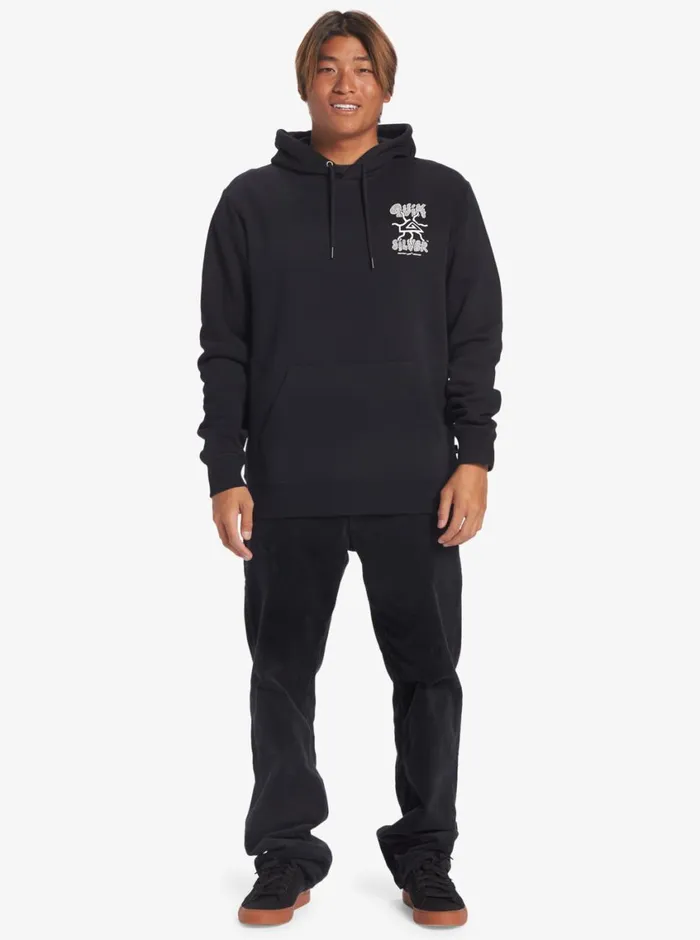 Quiksilver Global Force Fleece Crew Neck Sweatshirt Black Mens Sweatshirts and Hoodies