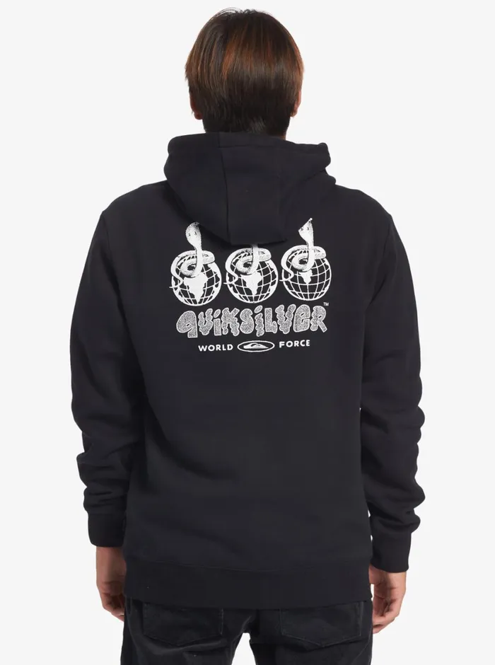 Quiksilver Global Force Fleece Crew Neck Sweatshirt Black Mens Sweatshirts and Hoodies
