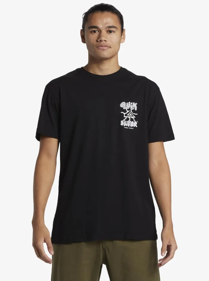 Quiksilver Global Force TShirt Black Mens Tees Quiksilver Global Force TShirt Black Mens Tees