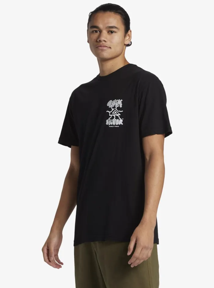 Quiksilver Global Force TShirt Black Mens Tees Quiksilver Global Force TShirt Black Mens Tees