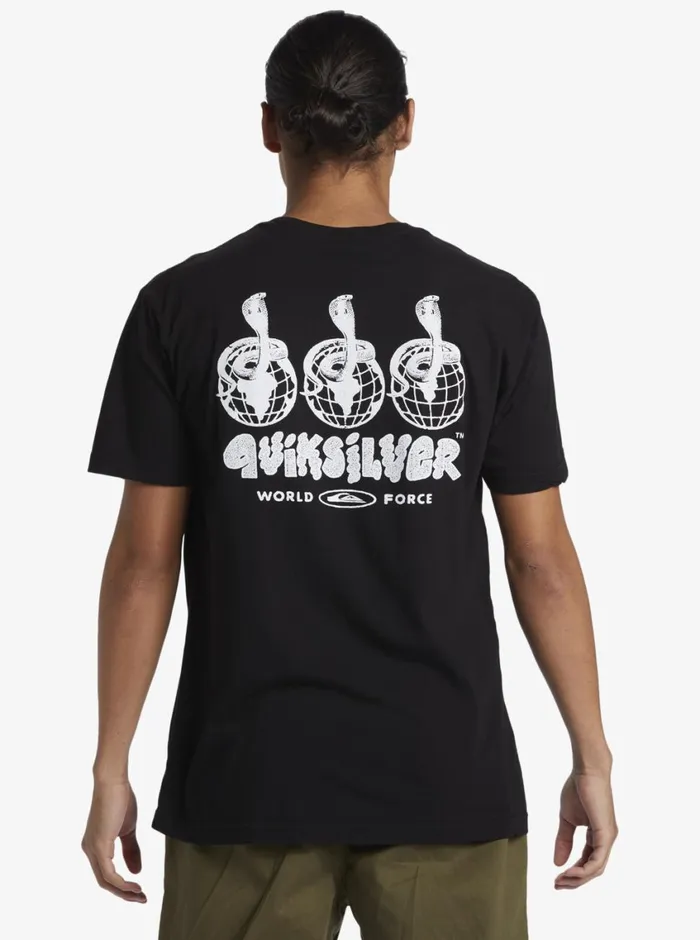 Quiksilver Global Force TShirt Black Mens Tees Quiksilver Global Force TShirt Black Mens Tees