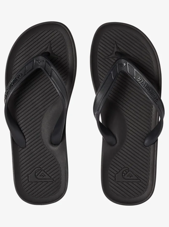 Quiksilver Haleiwa FlipFlops Solid Black Mens Sandals Quiksilver Haleiwa FlipFlops Solid Black Mens Sandals