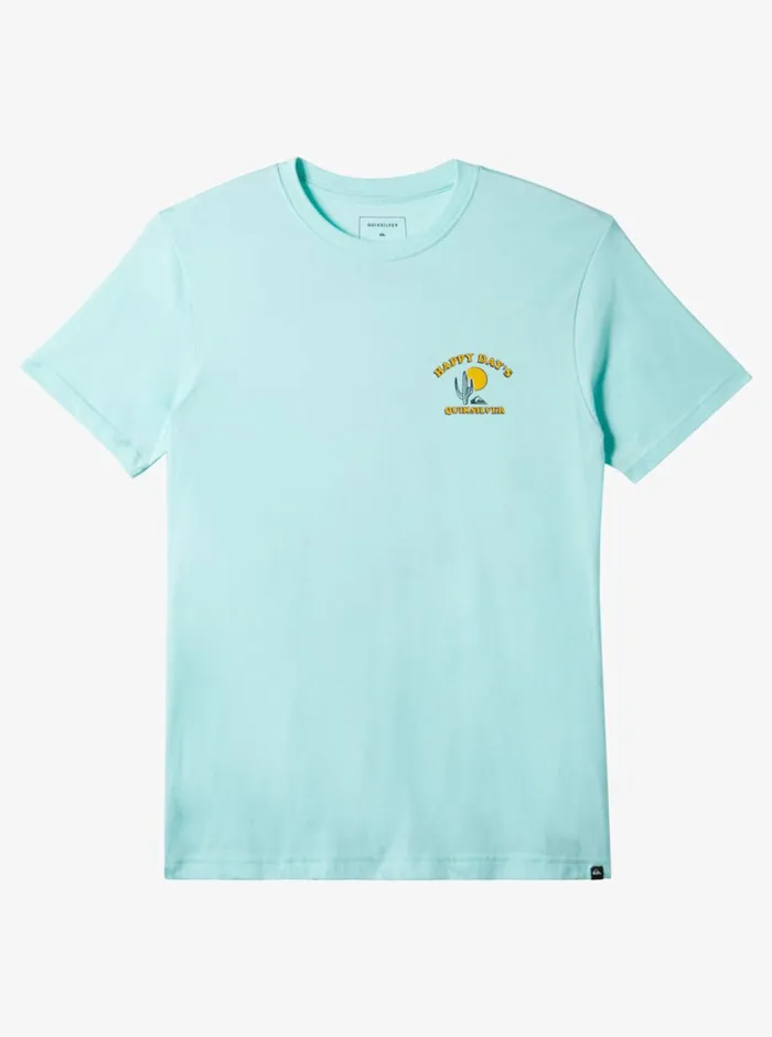 Quiksilver Happy Days Mod TShirt Beach Glass Heather Mens Tees