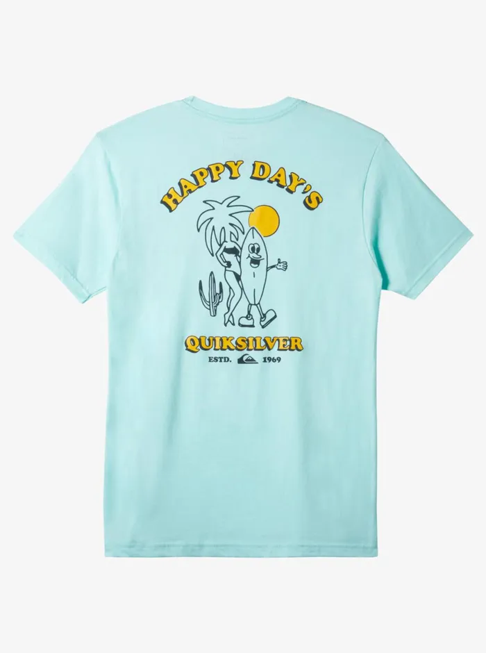 Quiksilver Happy Days Mod TShirt Beach Glass Heather Mens Tees Quiksilver Happy Days Mod TShirt Beach Glass Heather Mens Tees