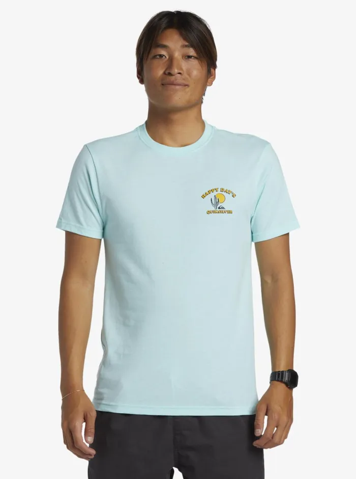 Quiksilver Happy Days Mod TShirt Beach Glass Heather Mens Tees Quiksilver Happy Days Mod TShirt Beach Glass Heather Mens Tees