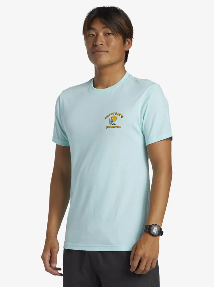 Quiksilver Happy Days Mod TShirt Beach Glass Heather Mens Tees Quiksilver Happy Days Mod TShirt Beach Glass Heather Mens Tees
