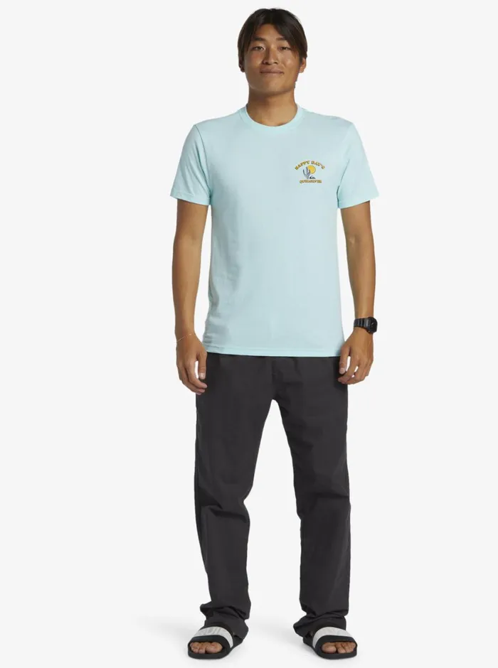 Quiksilver Happy Days Mod TShirt Beach Glass Heather Mens Tees Quiksilver Happy Days Mod TShirt Beach Glass Heather Mens Tees