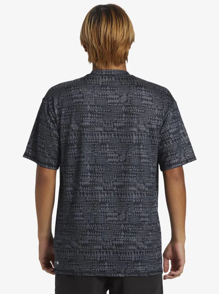 Quiksilver Hawaii Multiply Surf Tee Black Mens Rashguards Quiksilver Hawaii Multiply Surf Tee Black Mens Rashguards