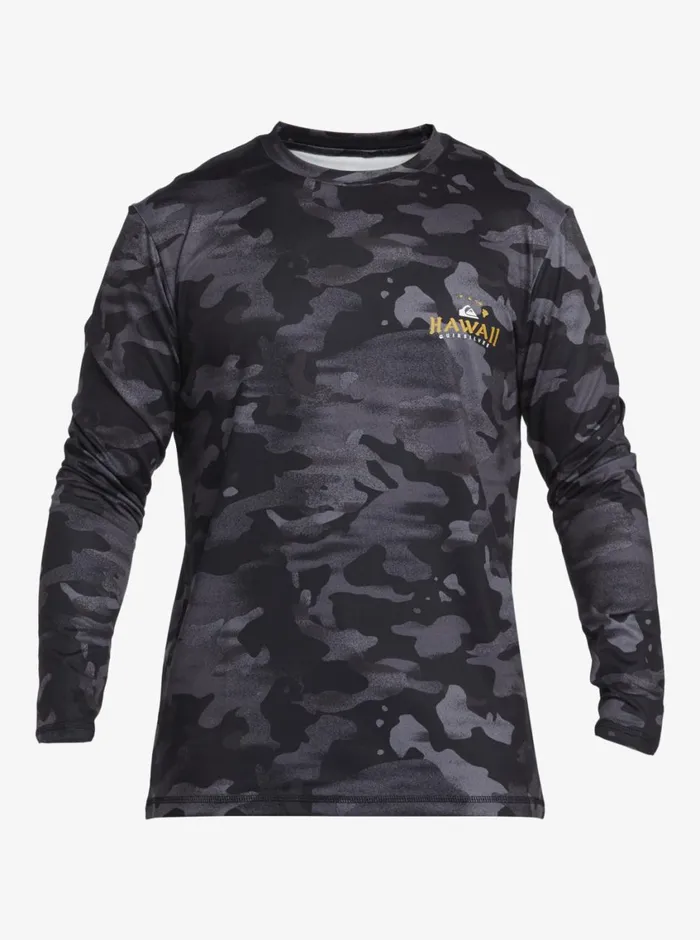Quiksilver Hi Royalty Surf Long Sleeve UPF 50 Surf TShirt Hi Camo Black Mens Rashguards Quiksilver Hi Royalty Surf Long Sleeve UPF 50 Surf TShirt Hi Camo Black Mens Rashguards