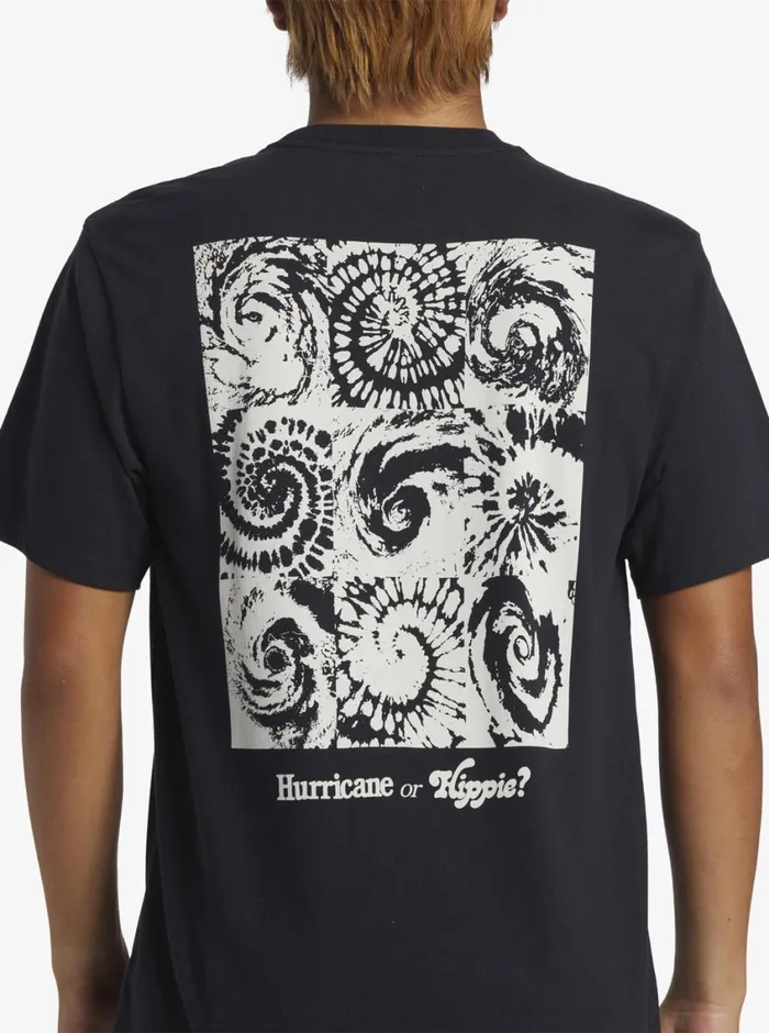 Quiksilver Hurricane Or Hippie TShirt Black Mens Tees Quiksilver Hurricane Or Hippie TShirt Black Mens Tees