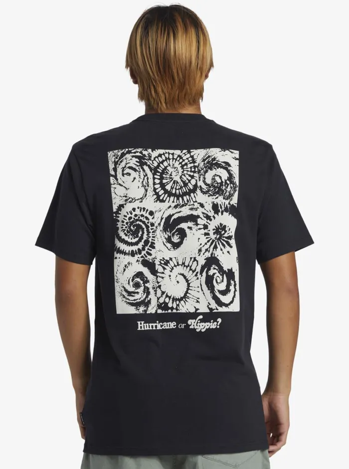 Quiksilver Hurricane Or Hippie TShirt Black Mens Tees Quiksilver Hurricane Or Hippie TShirt Black Mens Tees