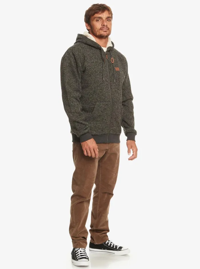 Quiksilver Keller Sherpa ZipUp Hoodie Dark Grey Heather Mens Sweatshirts and Hoodies Quiksilver Keller Sherpa ZipUp Hoodie Dark Grey Heather Mens Sweatshirts and Hoodies