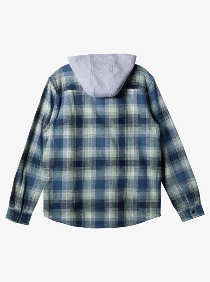 Quiksilver Kinloss Long Sleeve Hooded Shirt Iceberg Green Kinloss Mens Shirts and Polos Quiksilver Kinloss Long Sleeve Hooded Shirt Iceberg Green Kinloss Mens Shirts and Polos