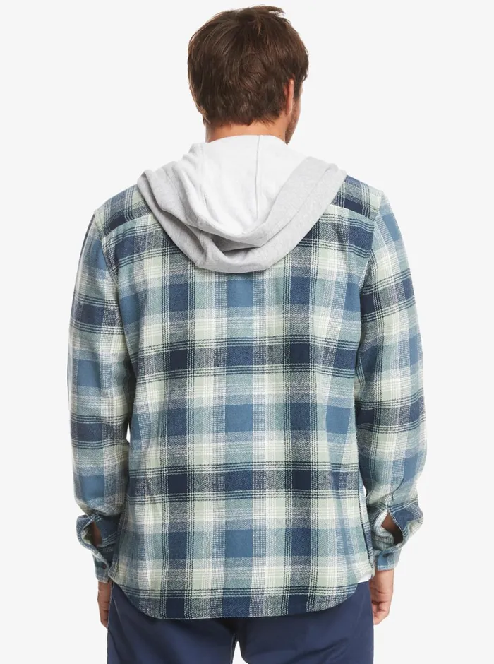Quiksilver Kinloss Long Sleeve Hooded Shirt Iceberg Green Kinloss Mens Shirts and Polos Quiksilver Kinloss Long Sleeve Hooded Shirt Iceberg Green Kinloss Mens Shirts and Polos
