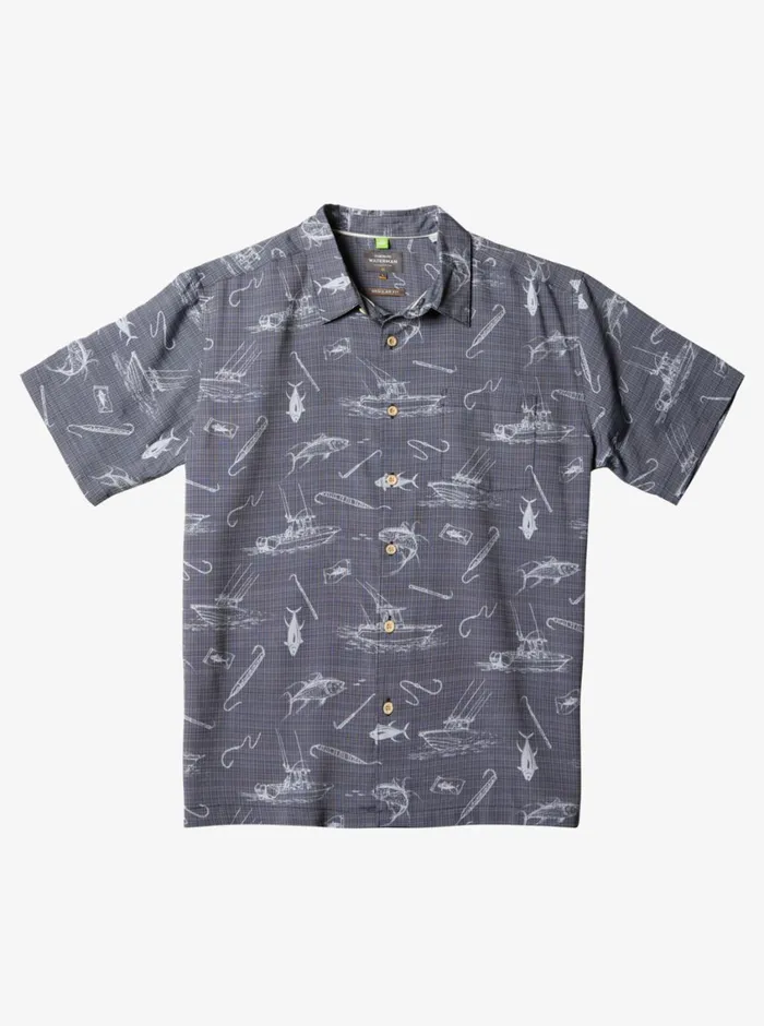 Quiksilver Line Spinner Short Sleeve Shirt Black Line Spinner MensWaterman Shirts and Polos Quiksilver Line Spinner Short Sleeve Shirt Black Line Spinner MensWaterman Shirts and Polos