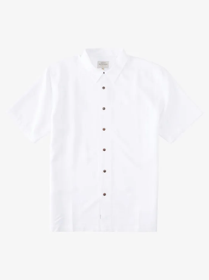 Quiksilver Manele Bay Short Sleeve Shirt White MensWaterman Shirts and Polos