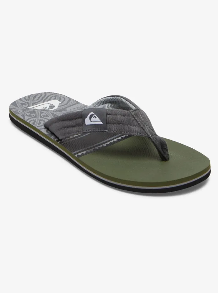 Quiksilver Molokai Layback Sandals Blackgreengrey Mens Sandals