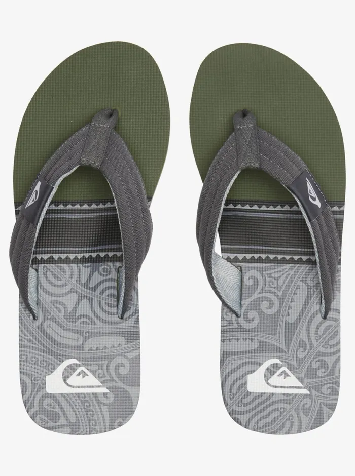 Quiksilver Molokai Layback Sandals Blackgreengrey Mens Sandals