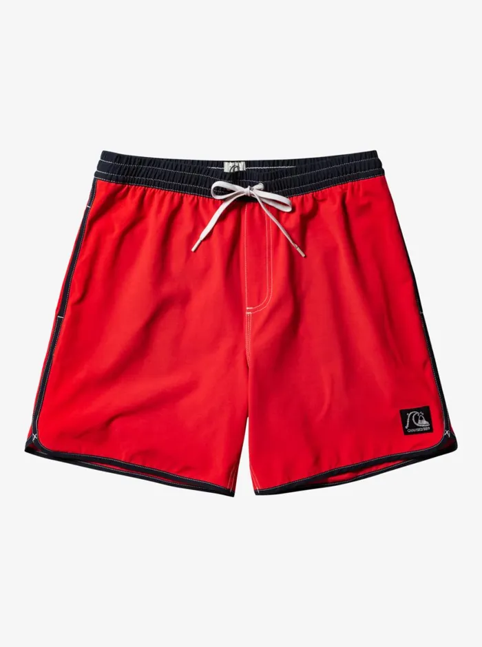 Quiksilver Original Scallop 17034 Volleys High Risk Red Mens Elastic Waist