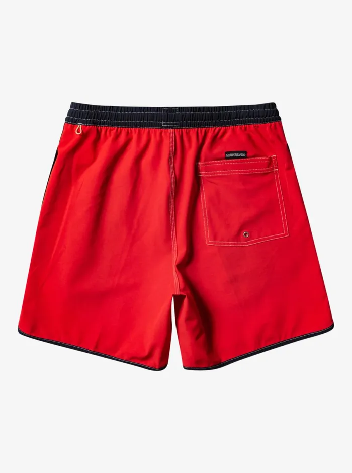 Quiksilver Original Scallop 17034 Volleys High Risk Red Mens Elastic Waist