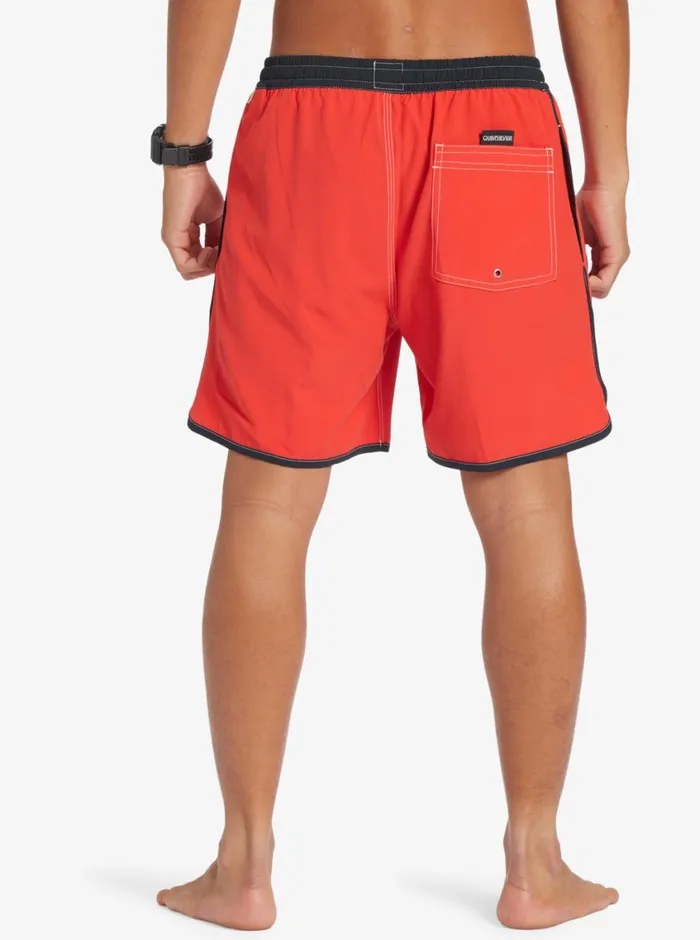 Quiksilver Original Scallop 17034 Volleys High Risk Red Mens Elastic Waist