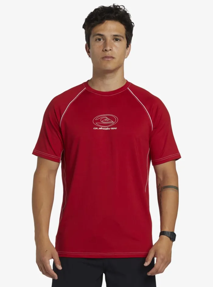 Quiksilver Saturn Surf Tee Short Sleeve Surf Tee Samba Mens Rashguards Quiksilver Saturn Surf Tee Short Sleeve Surf Tee Samba Mens Rashguards
