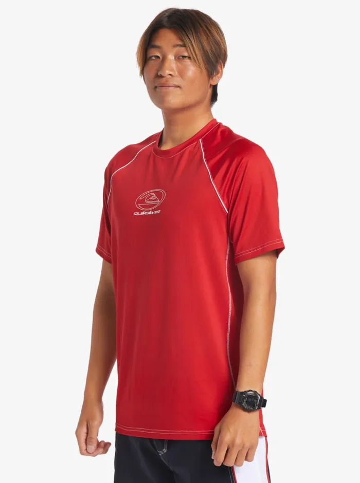 Quiksilver Saturn Surf Tee Short Sleeve Surf Tee Samba Mens Rashguards Quiksilver Saturn Surf Tee Short Sleeve Surf Tee Samba Mens Rashguards