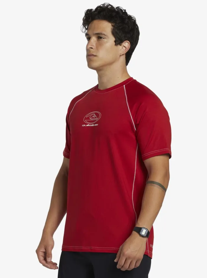 Quiksilver Saturn Surf Tee Short Sleeve Surf Tee Samba Mens Rashguards Quiksilver Saturn Surf Tee Short Sleeve Surf Tee Samba Mens Rashguards