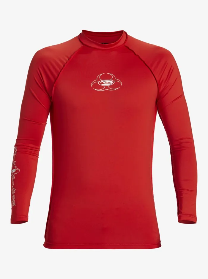 Quiksilver Saturn UPF50 Long Sleeve Surf Tee High Risk Red Mens Rashguards