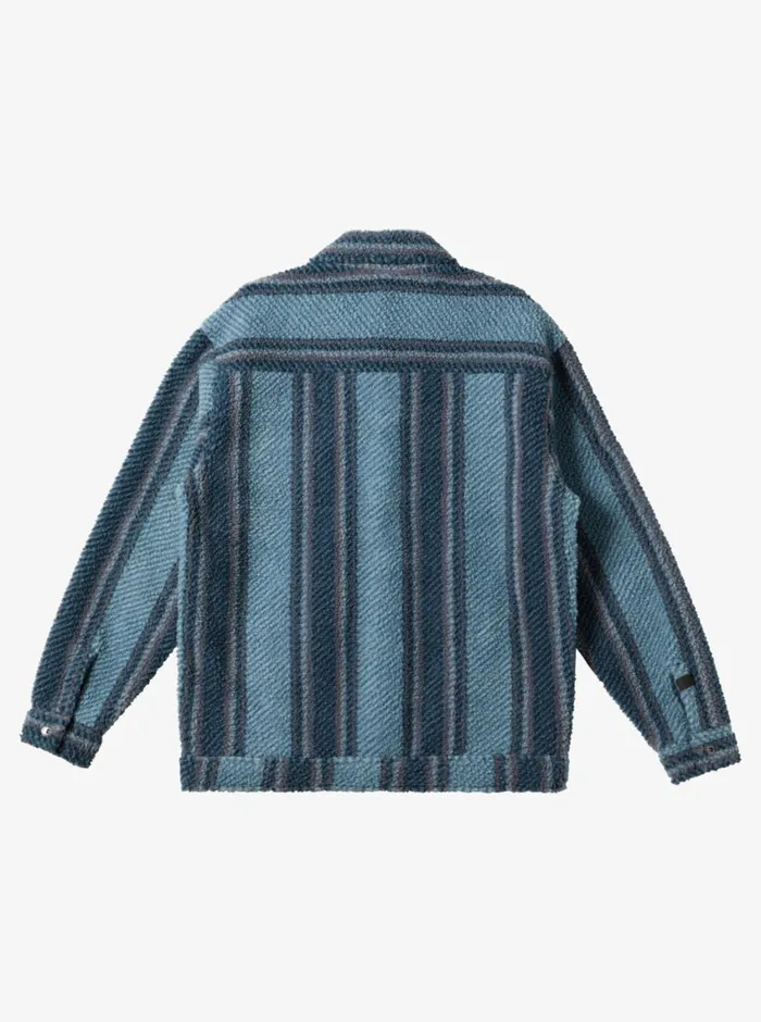 Quiksilver Sherpa Fleece Overshirt Aegean Blue Sherpa Shirt Mens Shirts and Polos