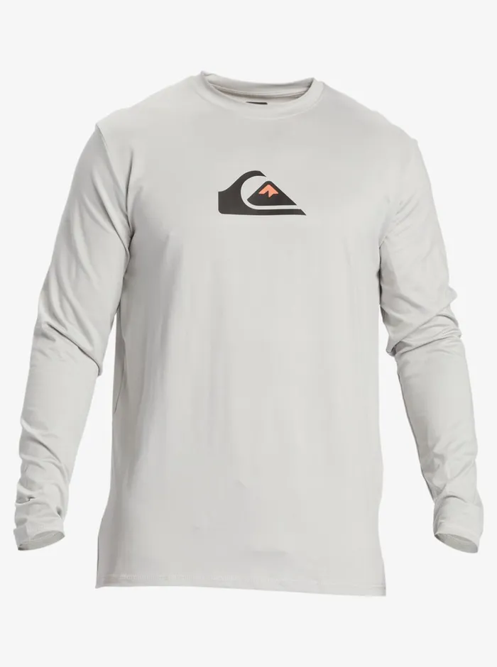 Quiksilver Solid Streak Long Sleeve UPF 50 Surf Tee Gray Violet Mens Rashguards