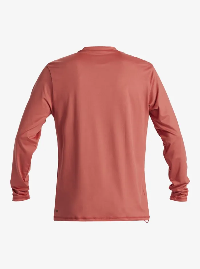 Quiksilver Solid Streak Long Sleeve UPF 50 Surf Tee Mineral Red Mens Rashguards Quiksilver Solid Streak Long Sleeve UPF 50 Surf Tee Mineral Red Mens Rashguards