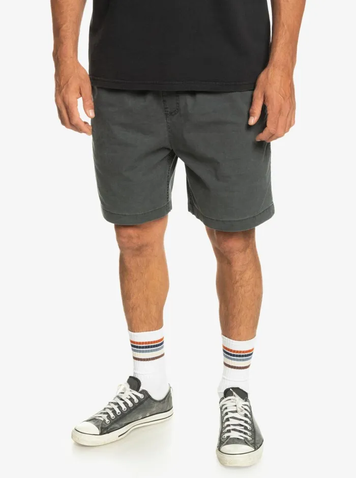 Quiksilver Taxer Elastic Waist Shorts Black Mens Shorts and Amphibians Quiksilver Taxer Elastic Waist Shorts Black Mens Shorts and Amphibians