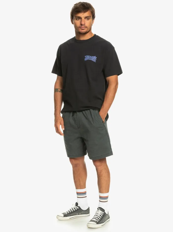 Quiksilver Taxer Elastic Waist Shorts Black Mens Shorts and Amphibians Quiksilver Taxer Elastic Waist Shorts Black Mens Shorts and Amphibians