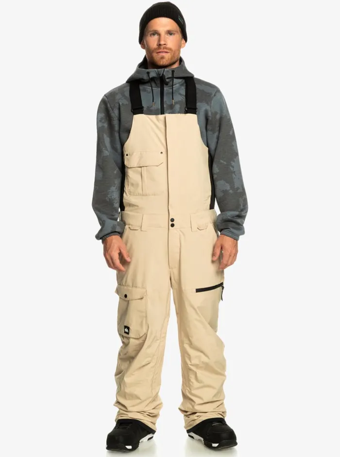 Quiksilver Utility Technical Snow Bib Pants Pale Khaki Mens Snow Pants