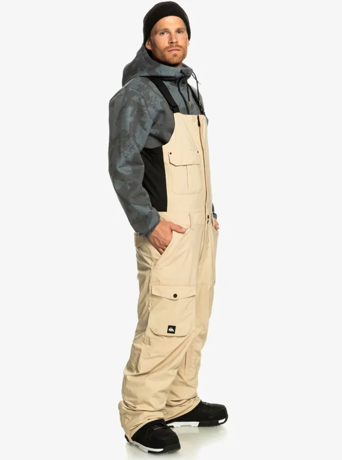 Quiksilver Utility Technical Snow Bib Pants Pale Khaki Mens Snow Pants