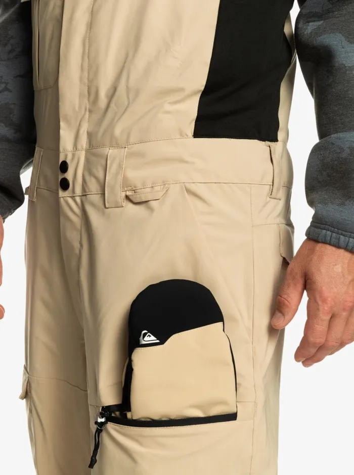 Quiksilver Utility Technical Snow Bib Pants Pale Khaki Mens Snow Pants