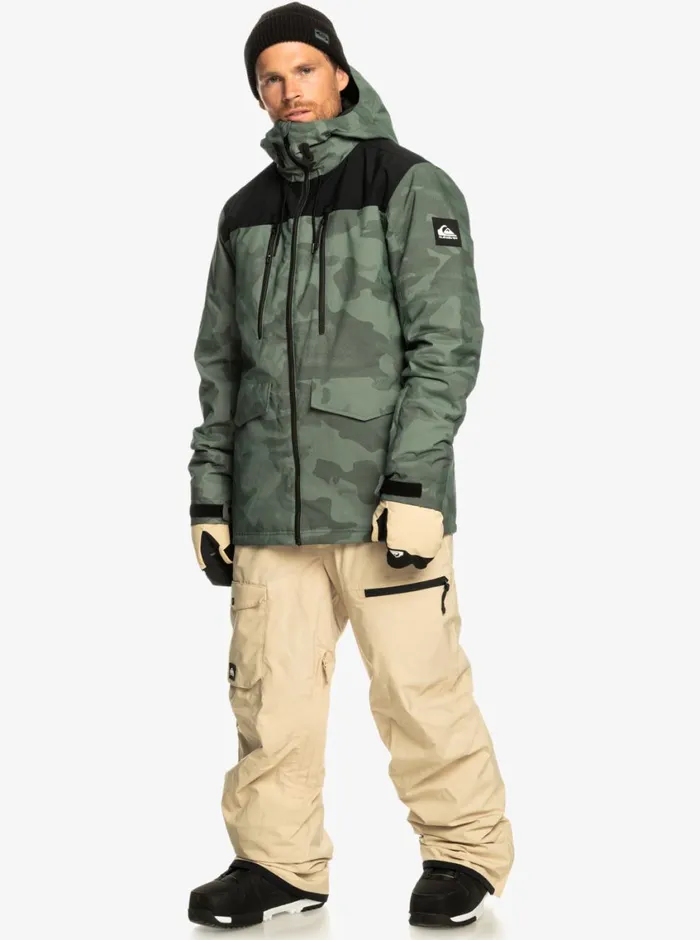Quiksilver Utility Technical Snow Bib Pants Pale Khaki Mens Snow Pants