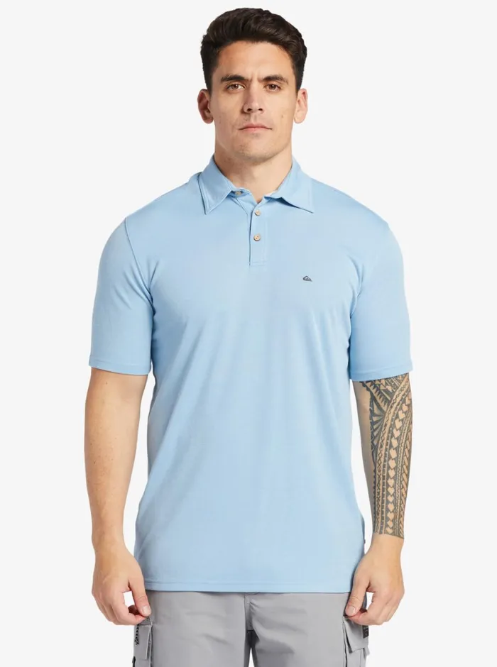 Quiksilver Waterpolo Short Sleeve Polo Shirt Dusk Blue MensWaterman Shirts and Polos Quiksilver Waterpolo Short Sleeve Polo Shirt Dusk Blue MensWaterman Shirts and Polos