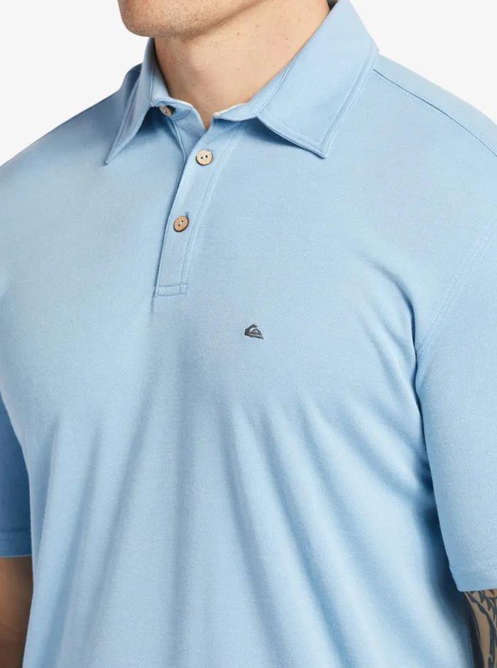 Quiksilver Waterpolo Short Sleeve Polo Shirt Dusk Blue MensWaterman Shirts and Polos Quiksilver Waterpolo Short Sleeve Polo Shirt Dusk Blue MensWaterman Shirts and Polos